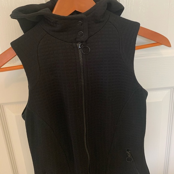 VINTAGE Y2K BLACK MINI DRESS WITH HOOD - Picture 3 of 8